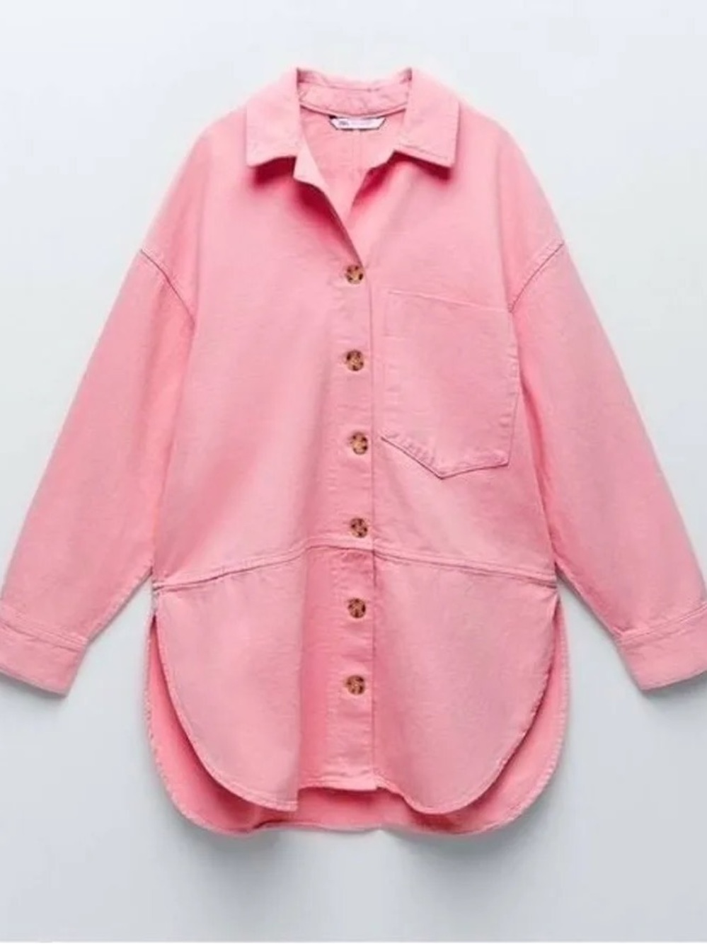 ZARA like new Oversized Pink Denim Shacket | Color: Pink | Size: S